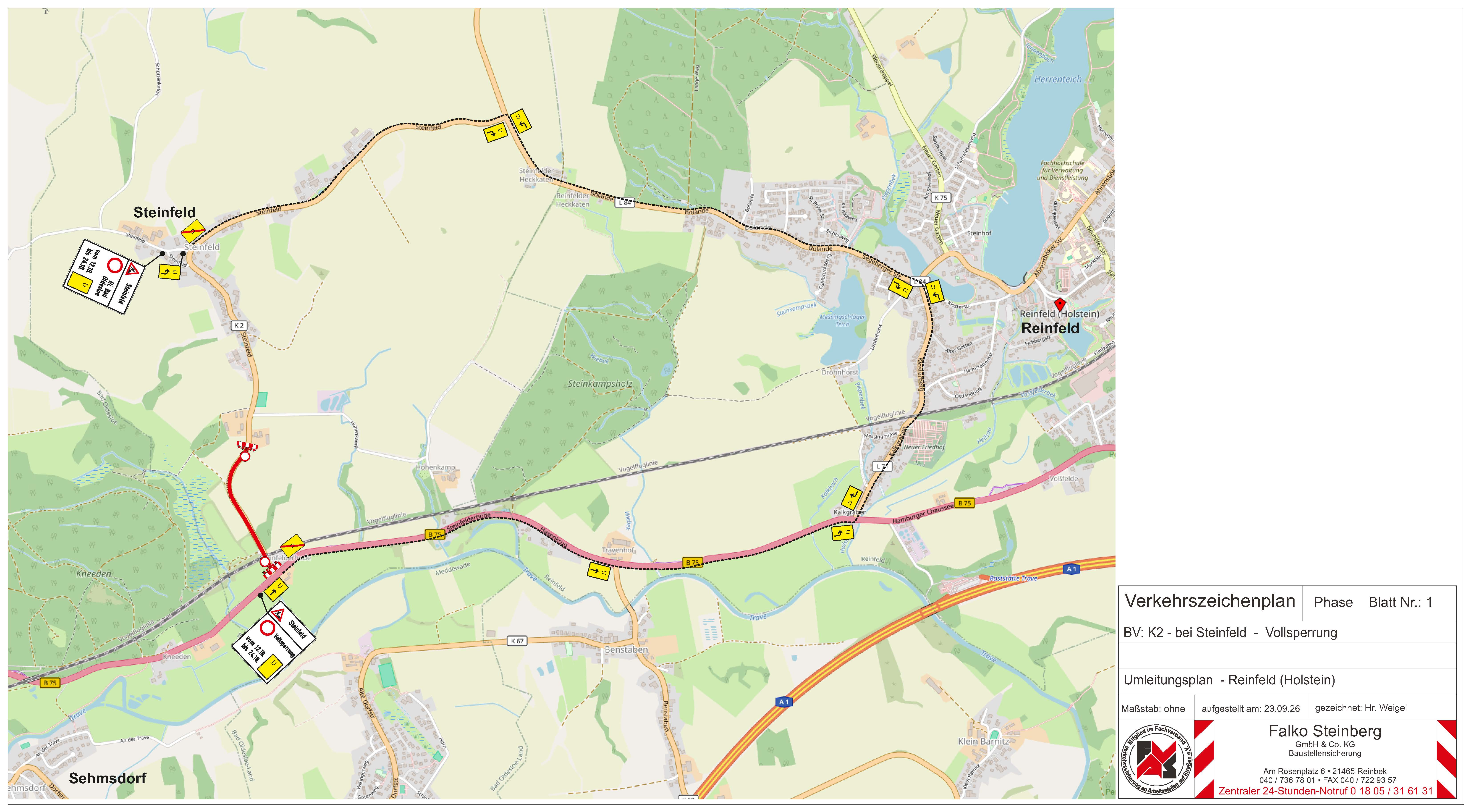 Aufstell/Umleitungsplan K2